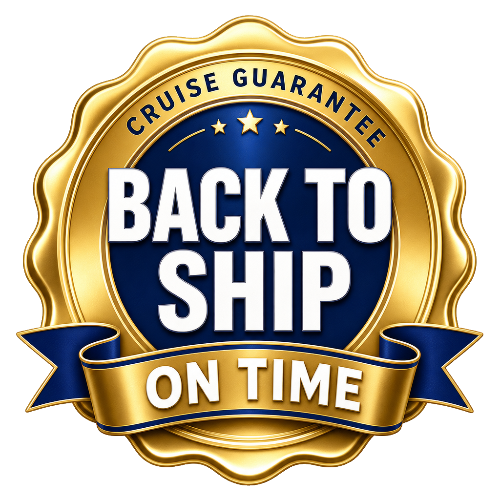 Back to ship on time cruise guarantee
