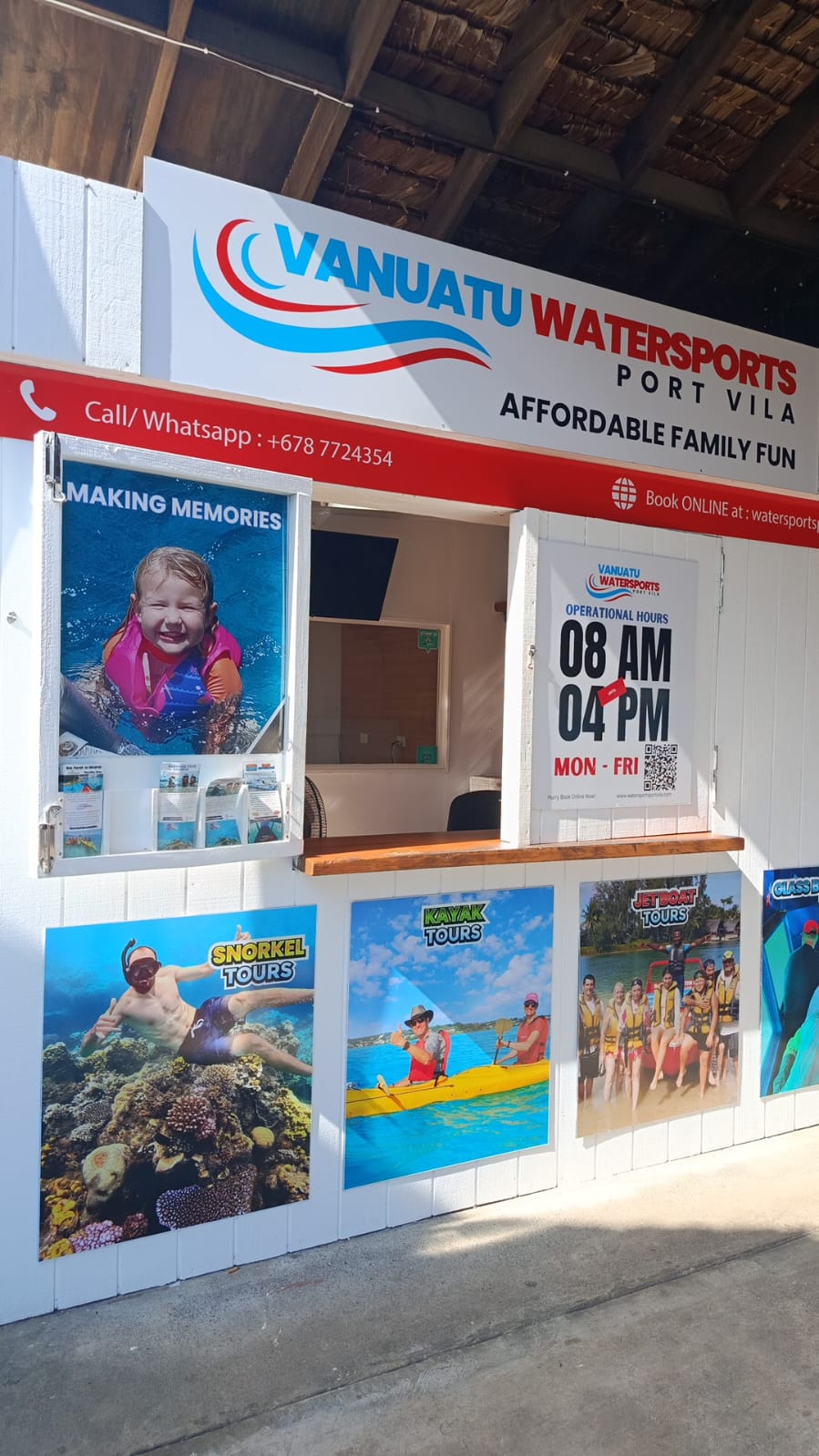 Watersports Port Vila front office on the Seafront