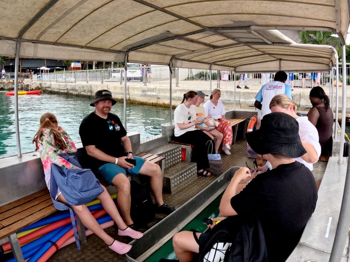 Guests aboard the Iririki Island snorkel tour boat