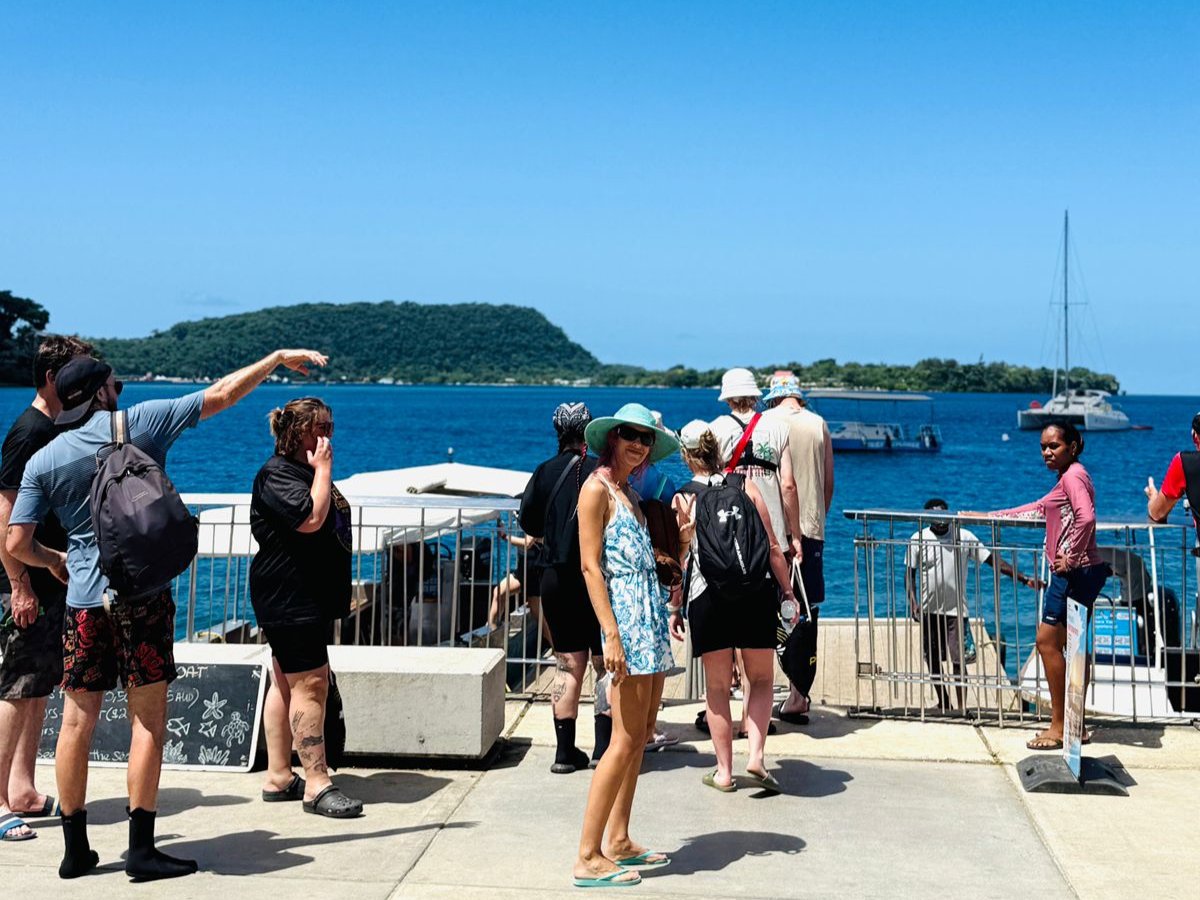Guests preparing to board the Reef Explorer from Port Vila waterfront